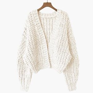 handmade balloon sleeve knit cardigan